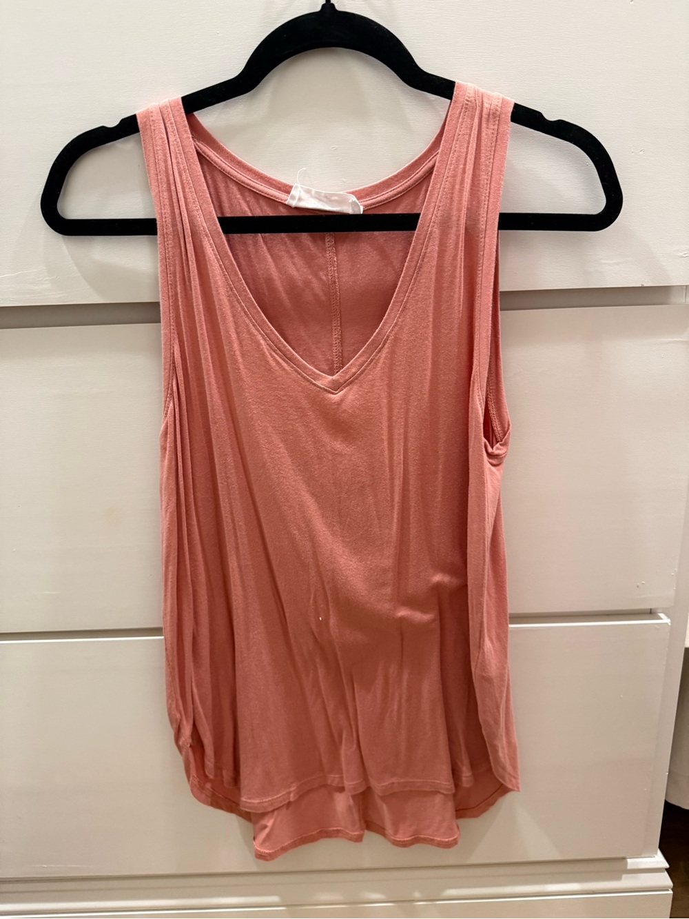 Double Zero V-Neck Sleeveless Tank - Dusty Rose Pink